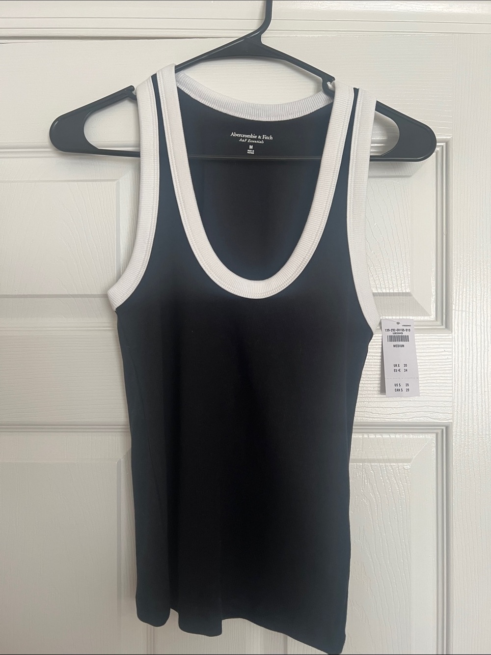 Abercrombie & Fitch Black Tank with White Contrast Trim
